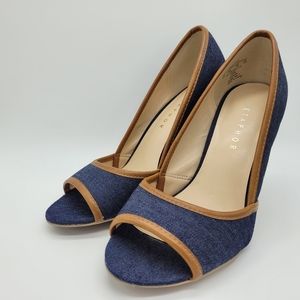 Metaphore Blue Open Toed Heels